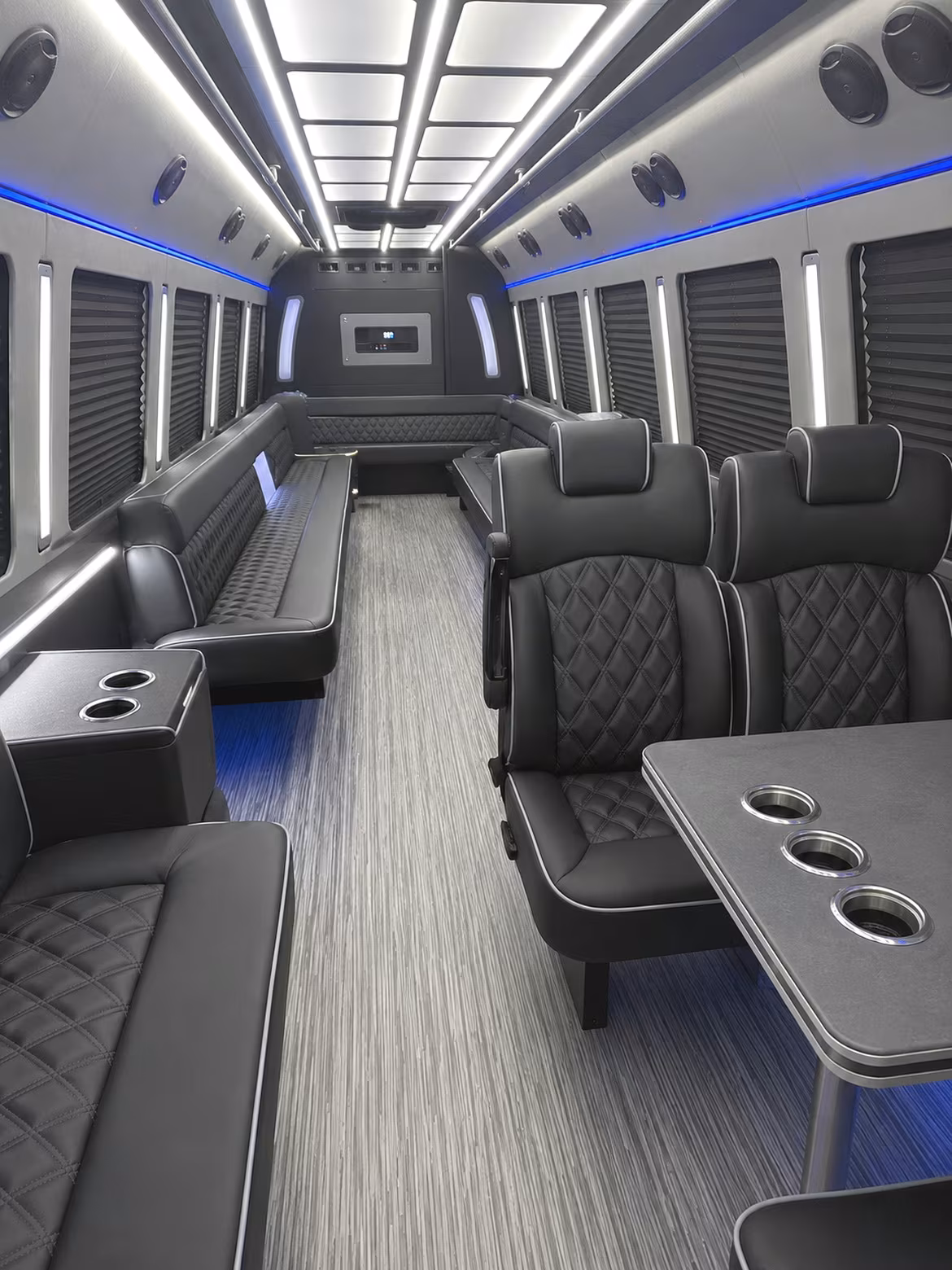 augusta 25 passenger party bus inside