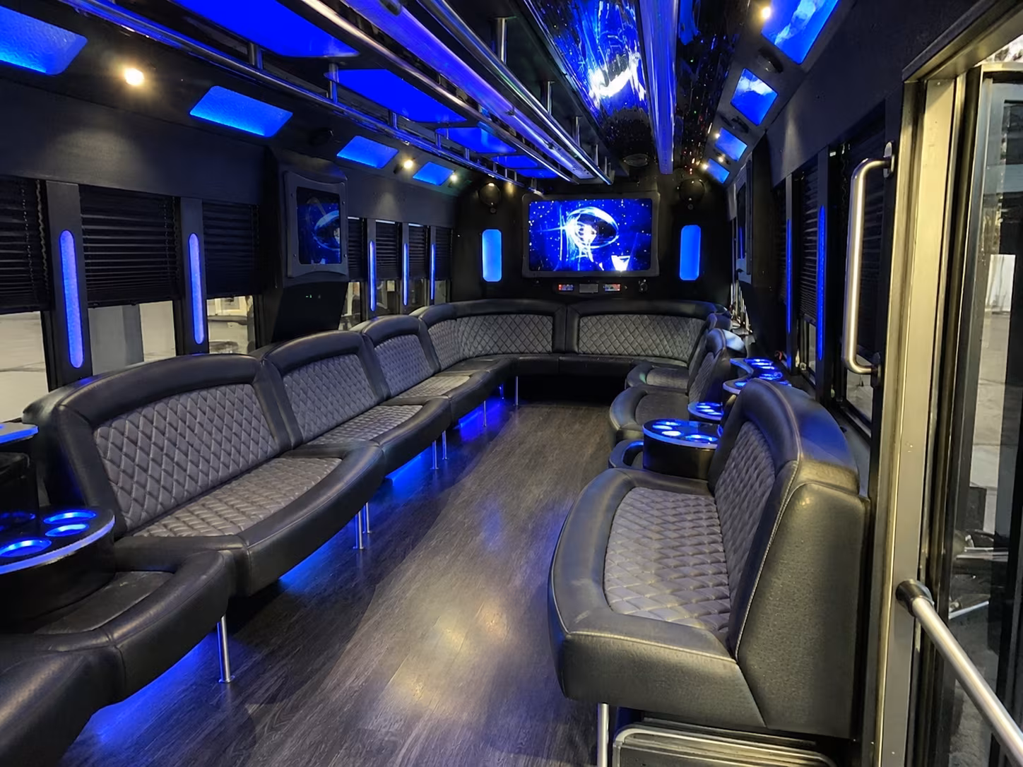 augusta 28 passenger party bus interior