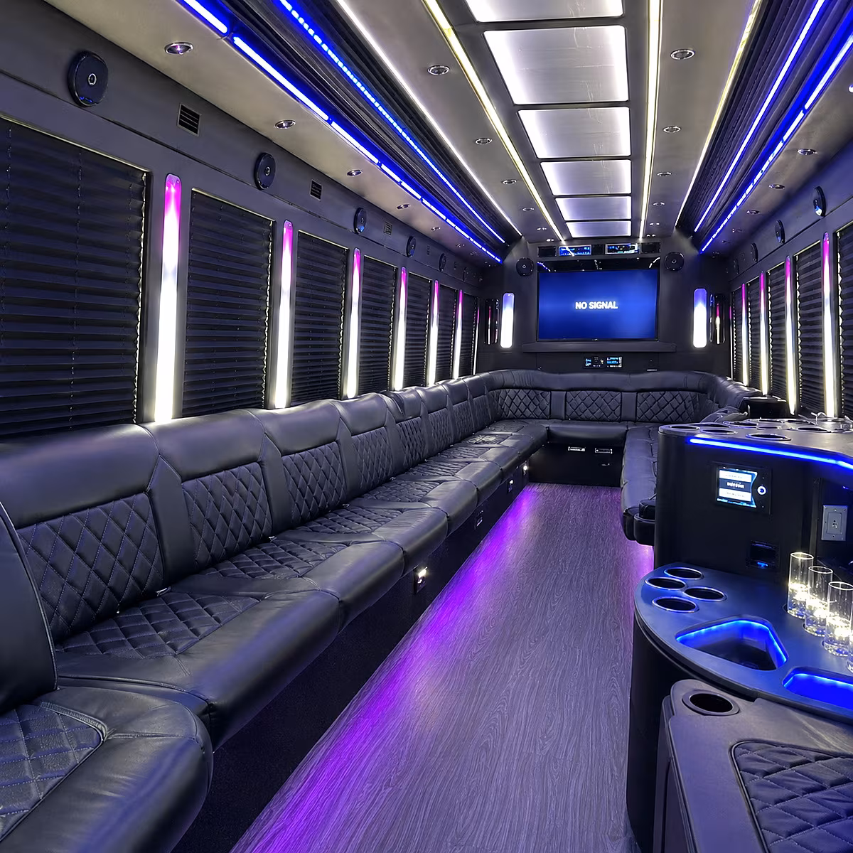 augusta 30 passenger party bus inside